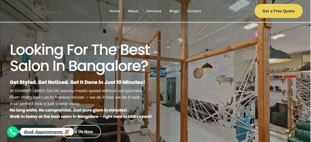 dharmunisexsalon-marklencemedia advertising & ad agency - web design agency in bangalore