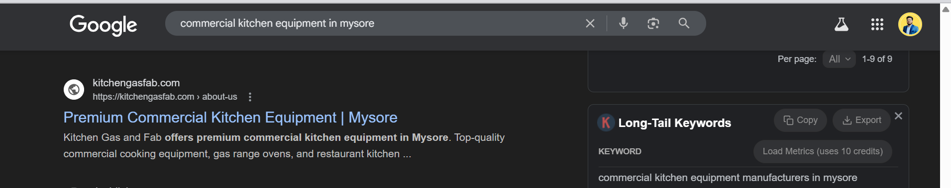 kitchen equipment mysuru - seo project done by marklencemedia advertising & ad agency